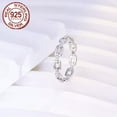thumbnail image 5 of S925 Sterling Silver 925 CZ Women Cuban Link Tennis Wedding Engagement Ring, 5 of 9