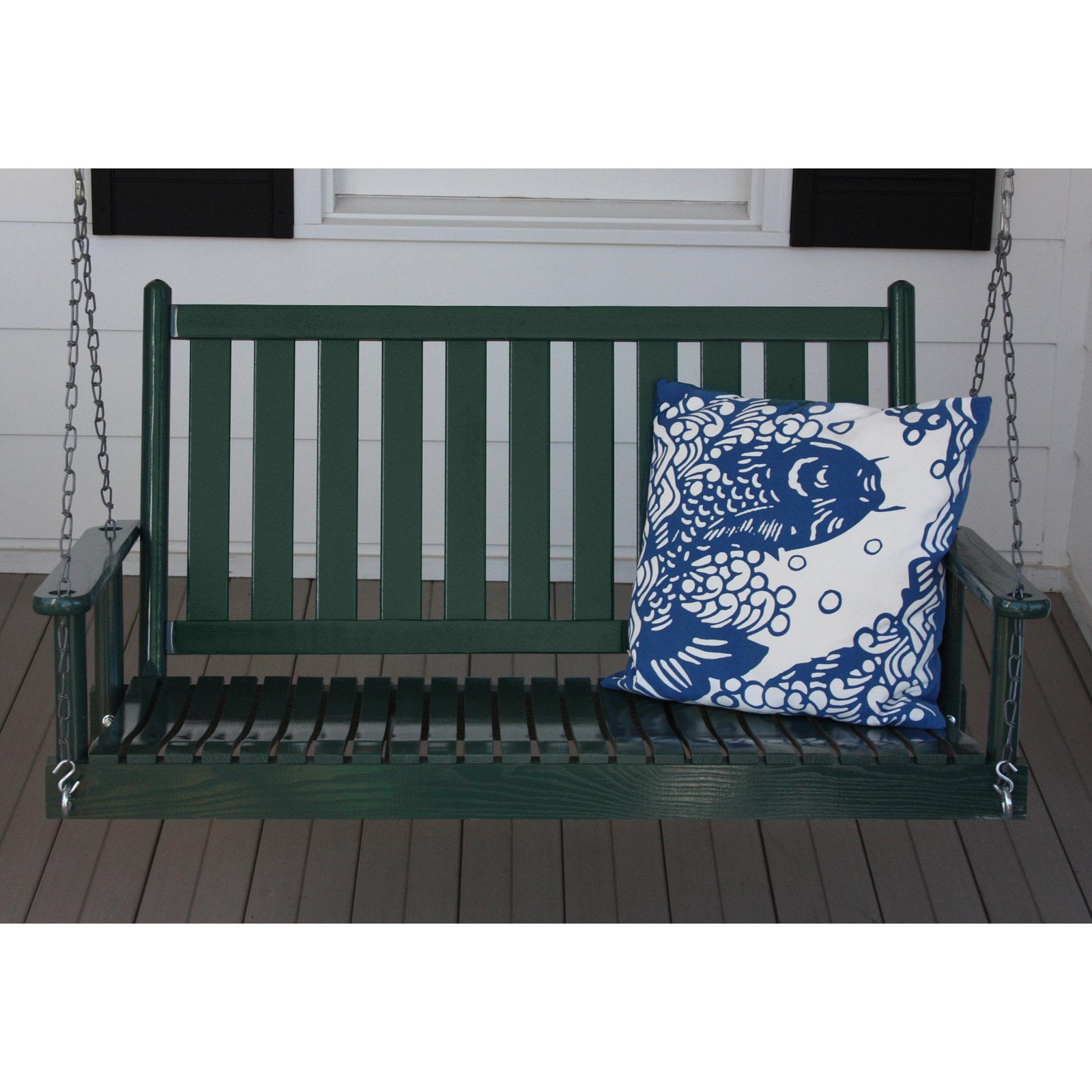 Dixie Seating 4 ft. Slat Back Wood Porch Swing by Dixie Seating Co