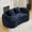 Dark Blue, variant on 67" Curved Chenille Small Loveseat Couch, 2 Seater Sofa with Sponge Spring Filled, Comfortable Loveseat for Apartment Leisure Area, Light Khaki