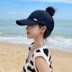 thumbnail image 1 of Sombrero de sol de verano para mujer, sombrero de sol de moda para viajeros, sombrero de sol con parte superior vacía, se pueden atar bolas, gorra con visera plegable, 1 of 6