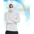 thumbnail image 4 of BALEAF Men's Sun Protection Hoodie Shirt UPF 50+ Long Sleeve UV SPF T-Shirts with Mask Rash Guard Fishing Lightweight White Size L, 4 of 6