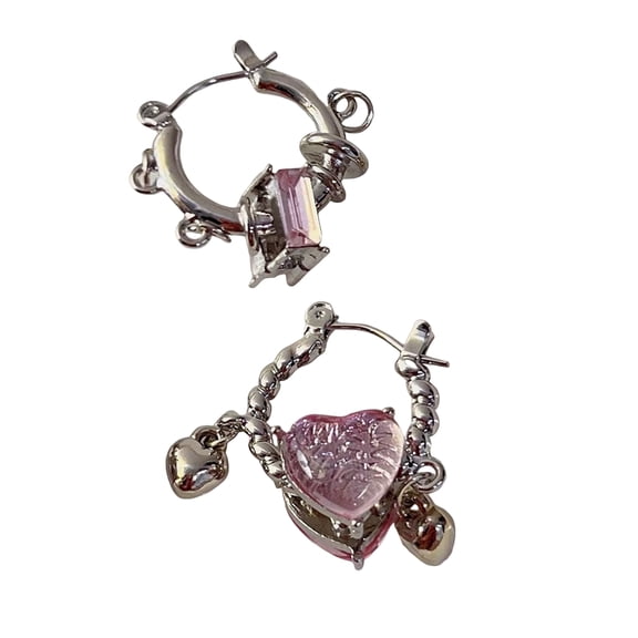 Unique Heart Earrings Craft In Alloy Materials Comfortable Designs Suitable for Music Festivals and More Decoration