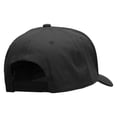 thumbnail image 4 of Trumpet with Flag Ribbon Embroidered Unconstructed High Profile Cotton Flat Bill Cap - Black OSFM, 4 of 5