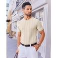 thumbnail image 3 of COOFANDY Mens Dress T Shirts Summer Short Sleeve Sweater Shirt Knitted Crewneck Tee Shirt, 3 of 6