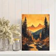 thumbnail image 2 of Qisvanset 12x16 Inch With Frame 2D Flat Wall Art Vintage Autumn Mountain Landscape Warm Tone Home Decor, 2 of 8