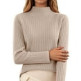 thumbnail image 1 of TINZ Chandail en Tricot pour Femmes Col Roulé Haut Décontracté Doux Confortable Extensible Blouse à Manches Longues pour Printemps Automne Hiver Jupe de Tennis pour Filles Jupes Latérales Universelles, 1 of 4