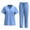 Sky Blue, variant on Htigea Clearance Scrubs for Women Set V-Neck Pocket Top Drawstring Jogger Scrub Pants Stretch Nursing Scrubs Set Uniform Today Sales Blue,M