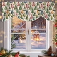 thumbnail image 6 of Christmas Tree Tie Up Valances Curtain, Vintage Green Blue Pink Trees Winter Adjustable Rod Pocket Short Window Treatment Tie Up Curtains Valances for Kitchen Living Room Bathroom 54x18 Inches, 6 of 9
