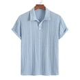 thumbnail image 2 of Timoontee Men's Short Sleeve Basic T Shirt Breathable Fabric Moisture Wicking Lapel Collar V Neck High Quality Quick Dry Blue M, 2 of 8