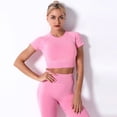 thumbnail image 5 of Traje deportivo, ropa de entrenamiento, trajes de Fitness, ropa deportiva, conjuntos de Yoga, gimnasio, ropa deportiva para mujer, Top de manga corta, mallas de cintura alta, 5 of 5