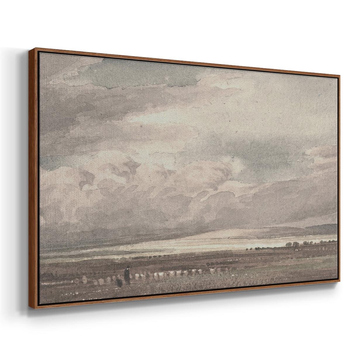Vintage Landscape-CCXXXVIII By Wexford Home Framed in Walnut Wood Gallery Wrapped Canvas 27 in. x 41 in.