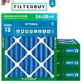 thumbnail image 1 of Filterbuy 24x25x4 MERV 13 (MPR 1900) Health Defense, Pleated HVAC AC Furnace Air Filters (4-Pack), 1 of 8