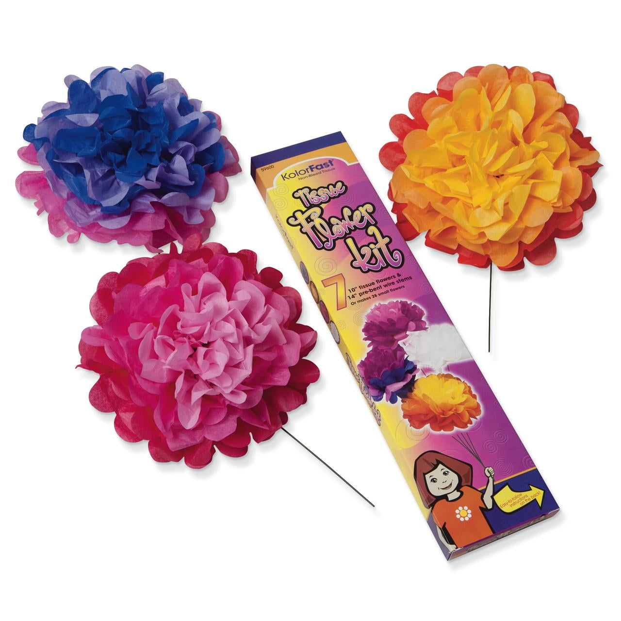 Pacon KolorFast Tissue Flower Kit, 10", 7 Sheets - Walmart.com