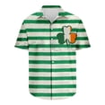 thumbnail image 4 of Blusa y camisa de manga corta con cuello vuelto para hombre, blusa de moda para el Día de San Patricio con estampado de manga corta y solapa., 4 of 4