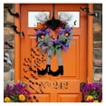 thumbnail image 4 of Halloween Wreath:Halloween Wreaths for Front Door, 26.4inch Halloween Wreaths with Witch Hat Leg Pumpkin Door Wreath for Door,Porch,Window,Indoor and Outdoor, 4 of 7