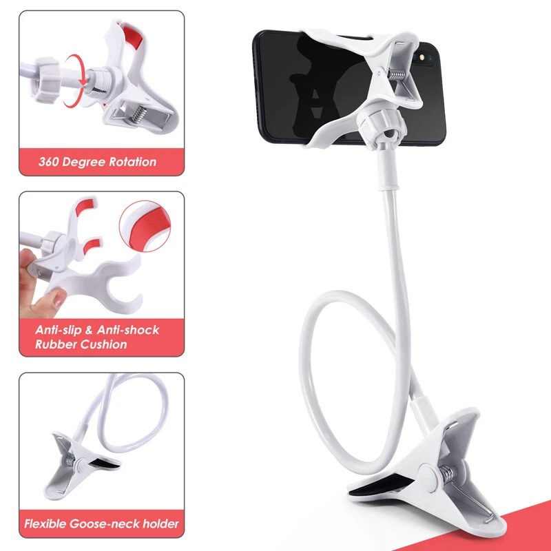 Long Arm Bed Desk Lazy Phone Holder Mount Stand 360 Flexible Universal Bracket