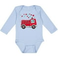thumbnail image 3 of Inktastic Valentine Fire Truck with Cute Dalmatian and Hearts Boys or Girls Long Sleeve Baby Bodysuit, 3 of 5