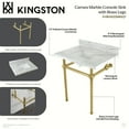 thumbnail image 6 of Kingston Brass KVBH3022M8SQ7 Templeton 30-Inch Carrara Marble Console Sink with Brass Legs (8-Inch, 3-Hole) in Carrara Marble White/Brushed Brass, 6 of 7