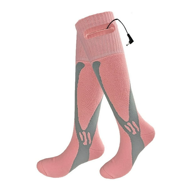 Calcetines Calefactables Eléctricos Deportivos Al Aire Libre Calentamiento Rápido para Esquiar () Rosa