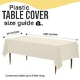 thumbnail image 5 of Exquisite 12 Pack Premium Rectangular Plastic Tablecloth Cover 54" x 108" - Ivory, 5 of 7