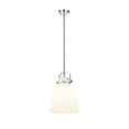 thumbnail image 3 of Innovations Lighting  Newton Bell - 1 Light 10" Stem Hung Pendant Polished Nickel/Matte White, 3 of 5