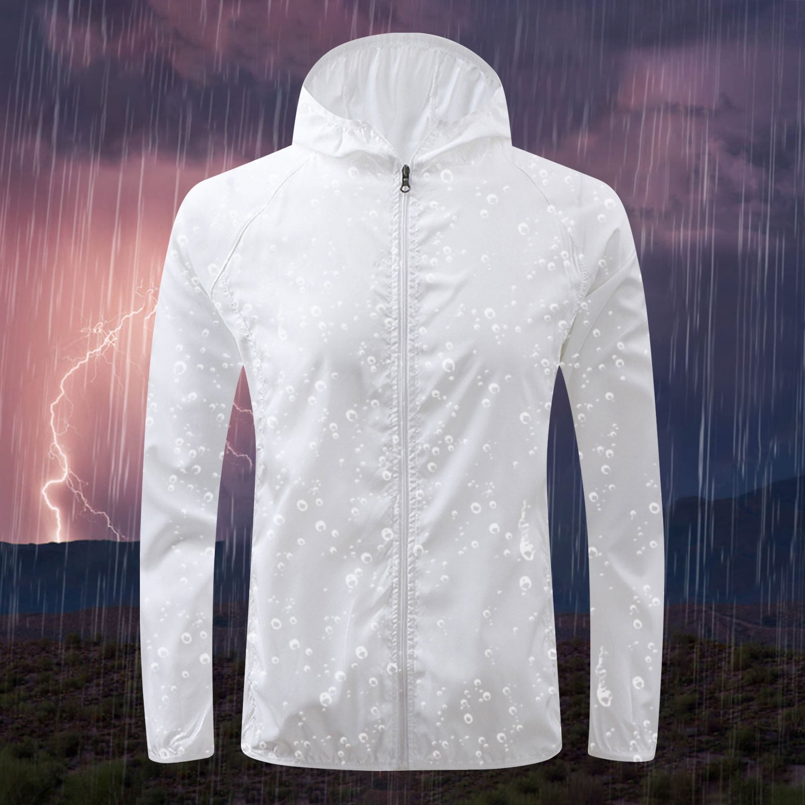 Women's Detachable Hood Water Windbreaker Women's Solid
