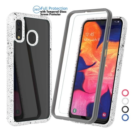 Galaxy A20 Case, Case Cover for Samsung A20 / A205U, Njjex Full-Body Rugged Transparent Clear Back Bumper Galaxy A20 Case [with Screen Protector] for Galaxy A20 6.4