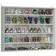 thumbnail image 3 of HOMCOM 5-storey Wall Shelf Display Cabinet, Shotglass Display Case with 2 Glass Doors and 4 Adjustable Shelves, Gray, 3 of 10