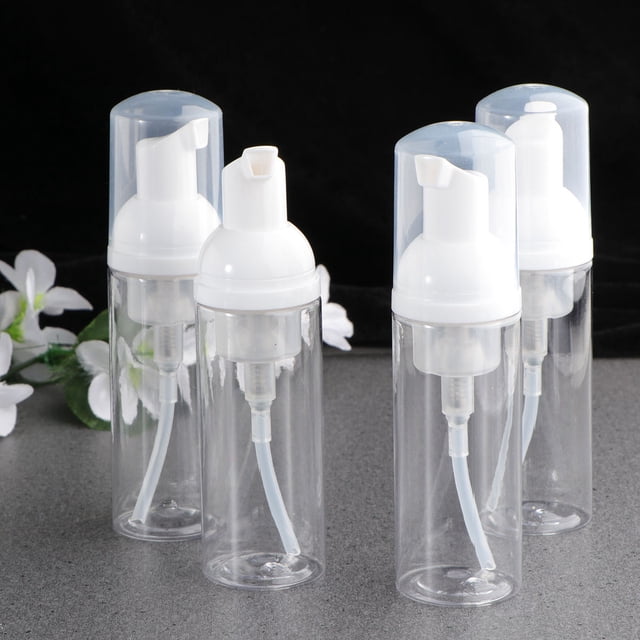 RENACLIPY 4Ud Dispenser Transparente Con Tapa Seguro Para Almacenamiento Y Viaje En Recargables
