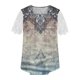 thumbnail image 4 of ICHUANYI Clearance Women Summer Sexy Regular Lace Short Sleeve Women Short Sleeves Top(Khaki, XXL) ICHUANYI WER2023081403262, 4 of 5