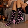 thumbnail image 4 of Evdexr Halloween Fuzzy Socks for Women Men 2026 Fluffy Cozy Warm Soft Winter Socks with Colorful Pumpkin Bat Printed for Party, 4 of 7