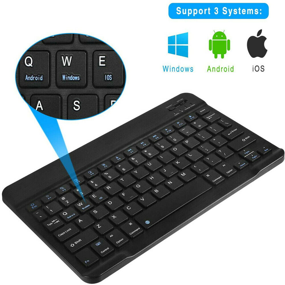 Black Wireless Keyboard Bluetooth 3.0 Keypads For Windows Mac Ios Android+2 MOUS 