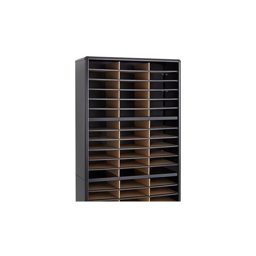 Safco Value Contemporary Metal 72 Compartments Flat Files Organizer in Black