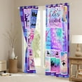 thumbnail image 3 of Feelyou Ballet Dance Curtains Pack of 2 (52x84 Each), Purple Patchwork Window Curtains, 3 of 6