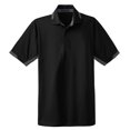 thumbnail image 5 of Port Authority K524 Mens Dry Zone Colorblock Ottoman Polo T-Shirt, Black & Iron Grey - 6XL, 5 of 6