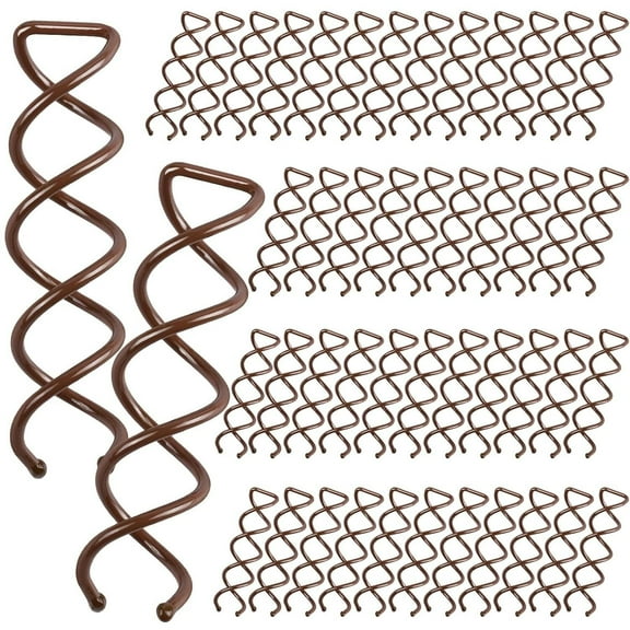 LQQBPX 50 Pcs Spiral Hair Pins, Spiral Twist Hair Pins Spin Pins for Hair, Alloy Spirals Bobby Pins, Hair Bun Maker Bun Twist Spirals Hair Pin with Non-scratch Rounded Tips for Women (Brown)