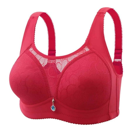 Backless Sports Bra Women Pullover Bra Feature V-Neck Balconette Bra Style W-1584 Red XXL