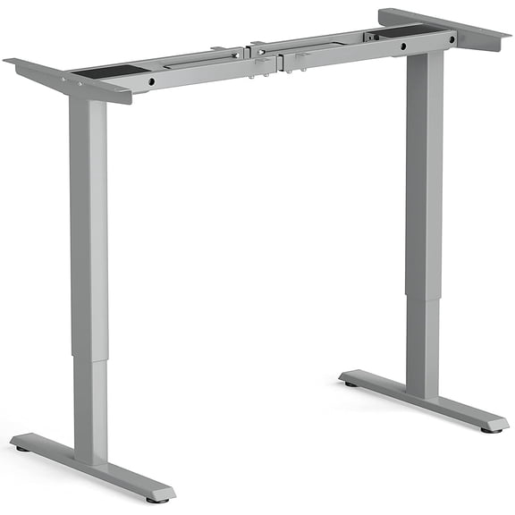 Dual-Motor Electric Standing Desk Frame, Width & Height Adjustable Stand up Desk Base, Ergonomic Sit Stand Workstation with Memory Controller, Cable Tray for Home Office (Grey)