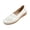 White, variant on Women’s Slip On Leather Look Loafers, Lightweight Slip on Stitched Flat-Soled Casual Orthopedic Walking Shoes with Barefoot Feel Comfortable Loafers for Outdoor Walking White