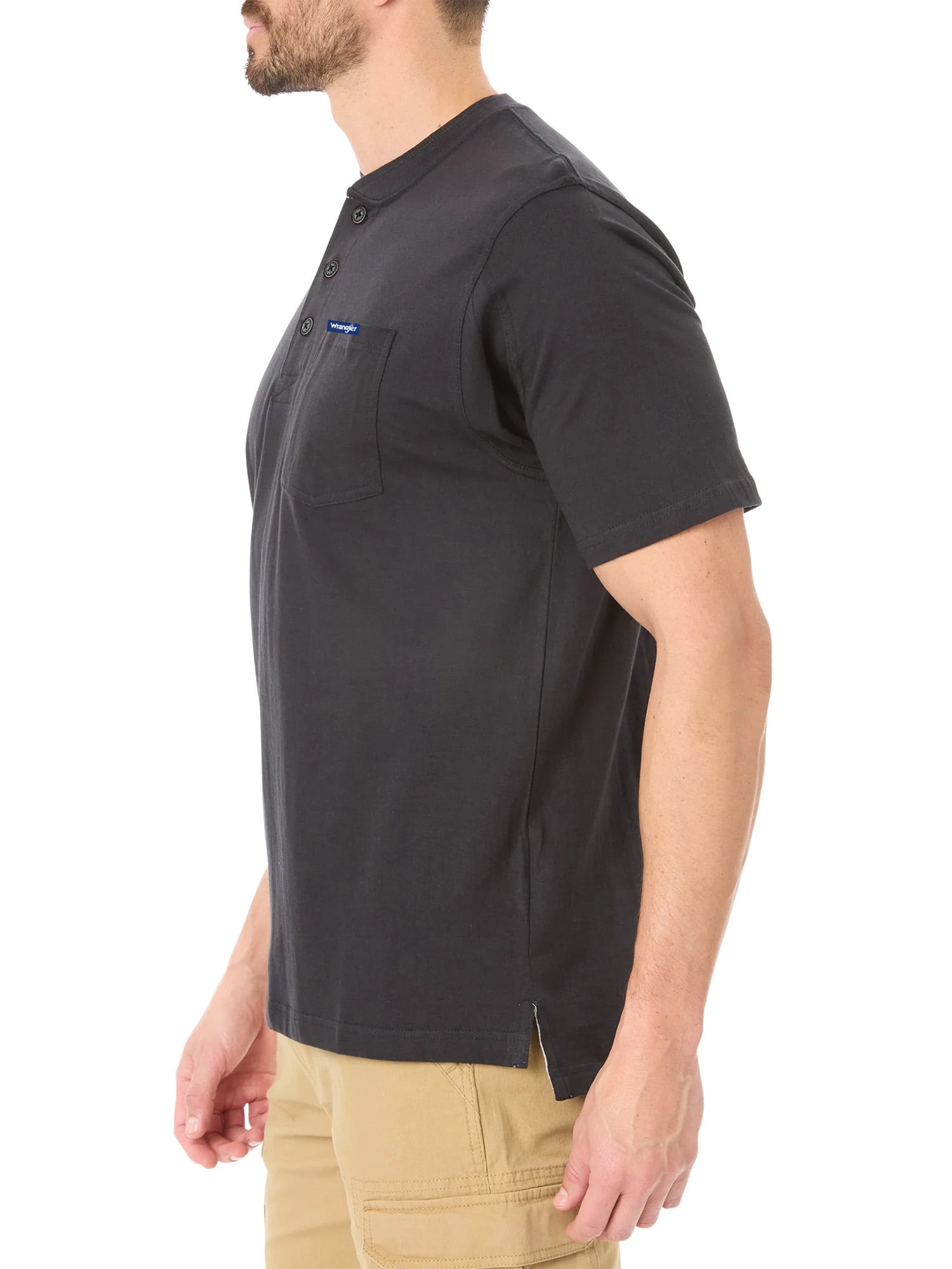Wrangler Men's Big and Tall Button Henley T-Shirts , Big Size's up to 6XL and Tall Size's up to 5XT