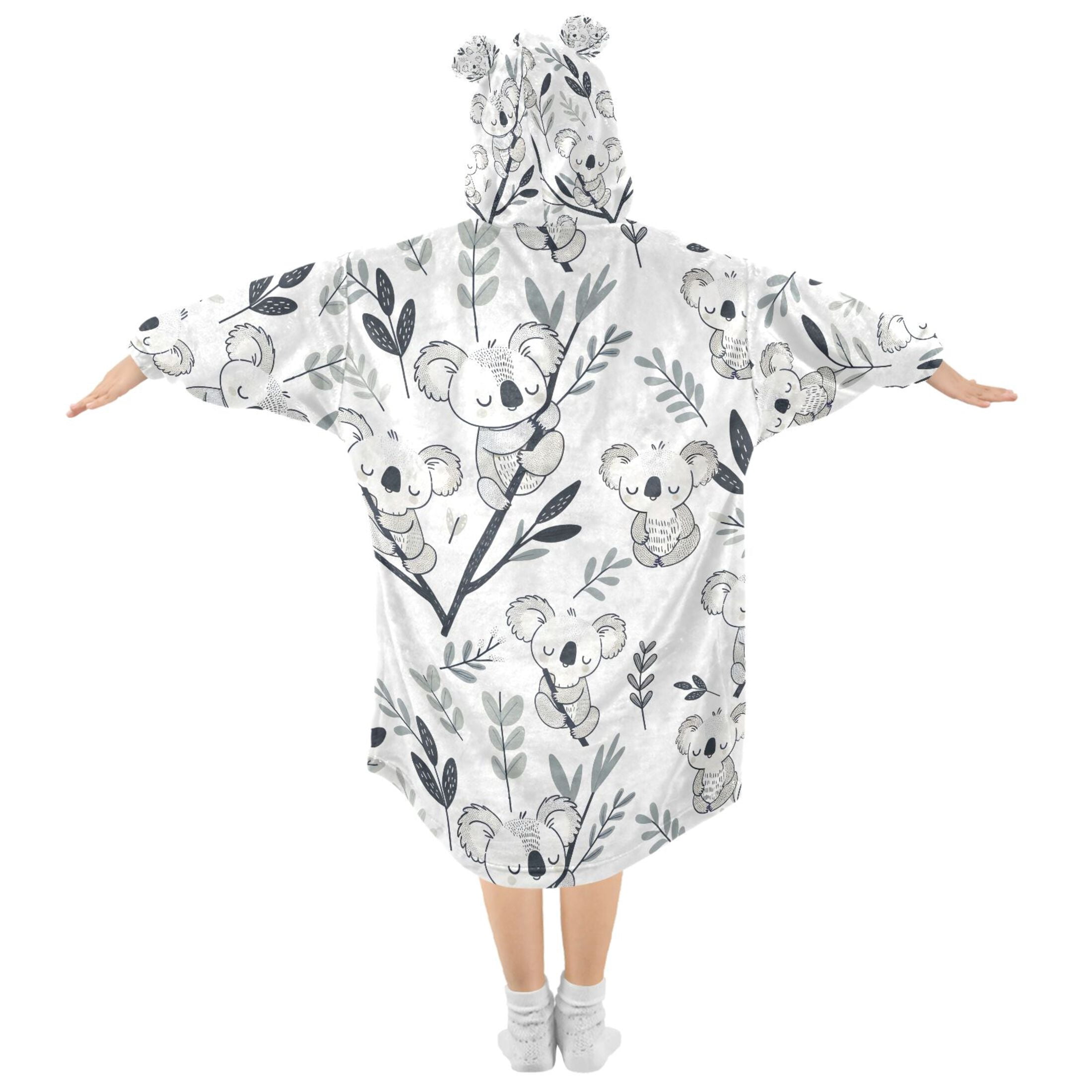 joogoo Wearable Blanket Hoodie for Cute Bear on Branch Oversized Sherpa Hooded 3-14 YR M