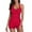 Watermelon Red, variant on Tummy Control Swimsuits for Women Halter Neck Tie Back Swimsuit High Waist Bathing Suits L