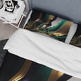 thumbnail image 4 of Designart "Agate in Green and Gold III" Modern Bedding Covert Set - Abstract Transitional Green Abstract Bed Set With 2 Shams, 4 of 6