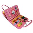 thumbnail image 1 of Juguete sensorial interactivo, tablero textil Busy Board, Montessori, libro tipo bolsa, para viajar, rosa, 1 of 6