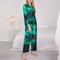 thumbnail image 3 of Fotbe Northern Lights Conjunto de Pijama de Manga Larga para Mujer con Estampado, Ropa de Dormir de 2 Piezas, Conjunto de Casa Suave y Cómodo con Bolsillos-Small, 3 of 7