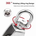 thumbnail image 2 of Heavy Duty 304 Stainless Steel Snatch Block with Swivel Hook for 1/4In Rope, M25 Single Pulley Lifting Crane, 2 of 3