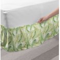 thumbnail image 2 of Palm Leaf Bed Skirt, Green Leaves of Coconut Palms Watercolor Style Fresh Nature Pattern, Elastic Bedskirt Dust Ruffle Wrap Around for Bedding Decor, 4 Sizes, Fern Green Pale Green, by Ambesonne, 2 of 2