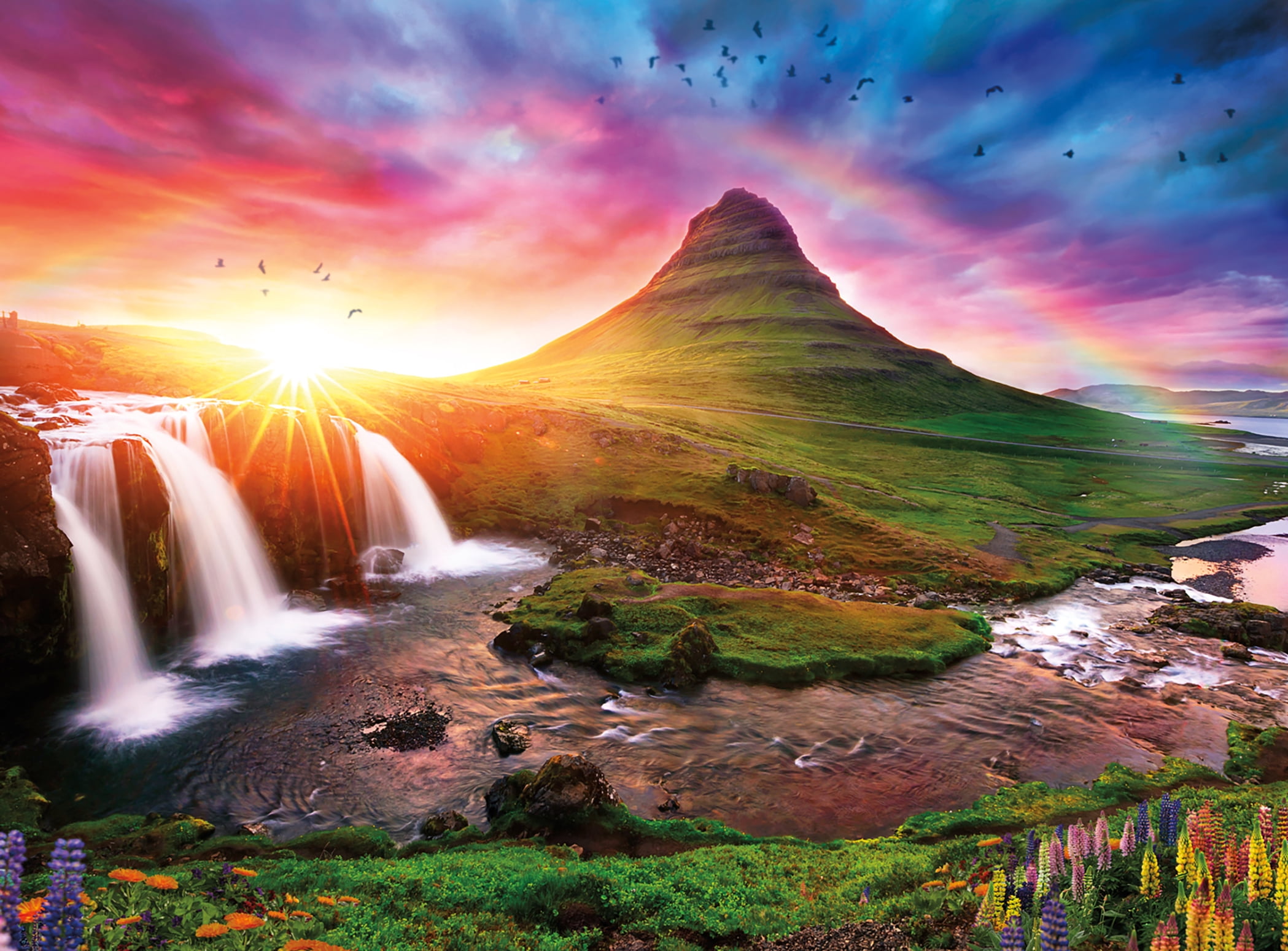 (2 pack) Buffalo Games - Photography - Iceland Sunset - 1000 Piece Jigsaw Puzzle