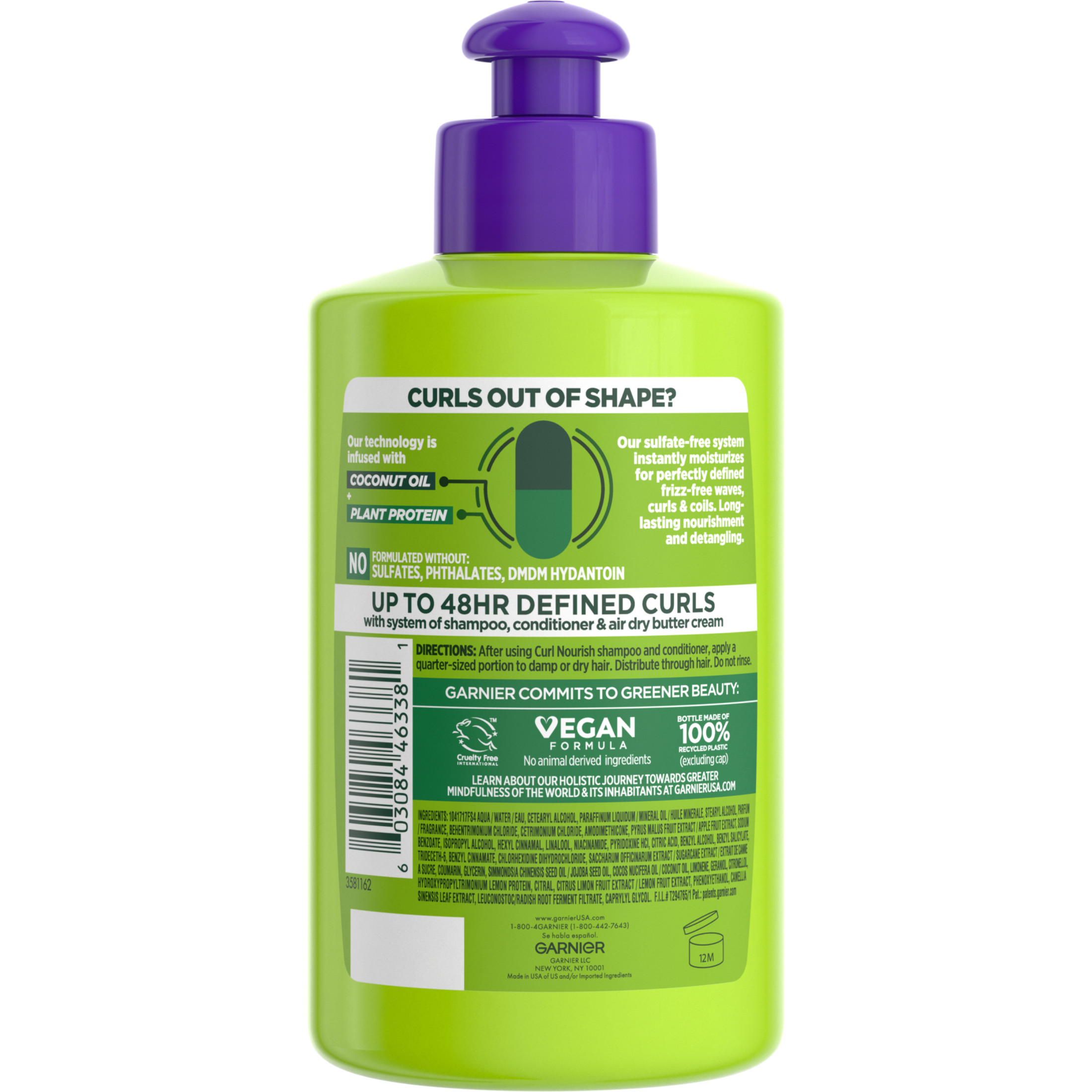 Garnier Fructis Curl Nourish Leave in Treatment with Glycerin Coconut Oil, 10.2 fl oz - image 3 of 8
