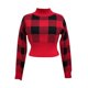 thumbnail image 5 of Gibobby Sueter para mujer Suéter de punto de Navidad Mujer 2023 Otoño e invierno Nuevo cuello redondo Suelto Jacquard Plaid Suéter de moda (Rojo,G), 5 of 5